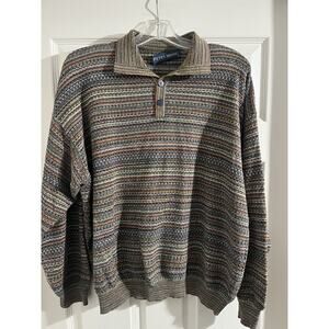 Peter Mass Gallery 3D Knit Sweater Sz M/L Button Up Vintage